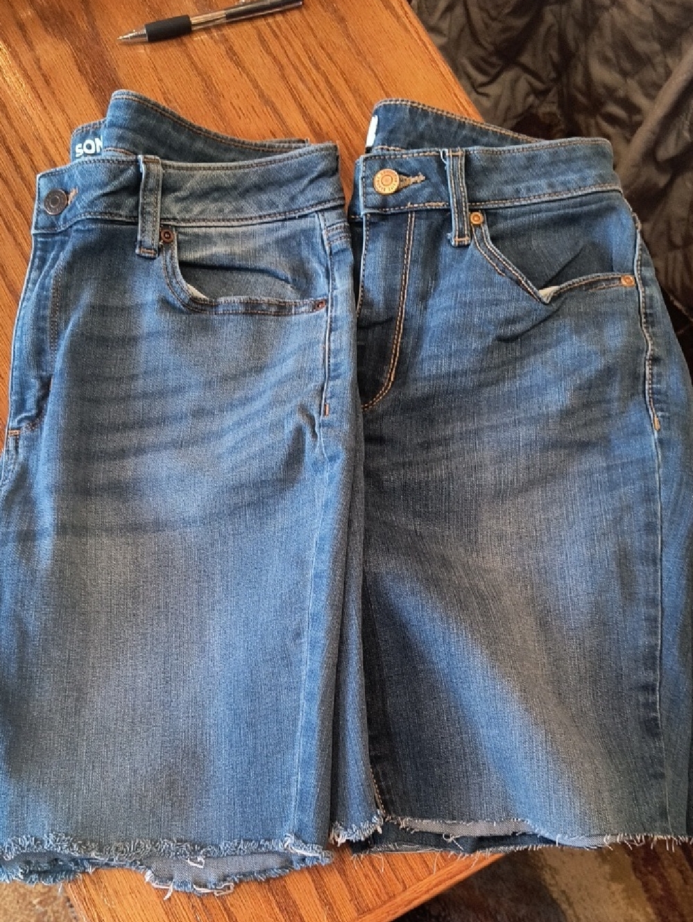 Lot Of 2 Sonoma Blue Denim Women's Frayed Hem Shorts 8